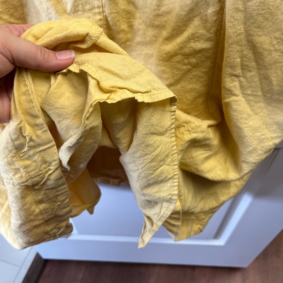 Banana Republic Linen Blend Button Front Sleeveless Yellow Dress - Picture 3 of 7